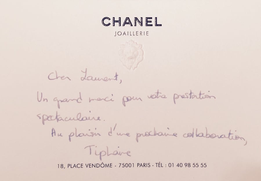 Une recommandation de la maison CHANEL pour un spectacle de magie de luxe par Laurent Beretta
